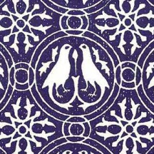 Blue Traditional Toscana Print Paper ~ Rossi Italy ~ Xylography